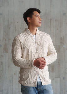 Cable Knit Tang Jacket (Ivory White)