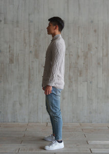 Cable Knit Tang Jacket (Light Grey)