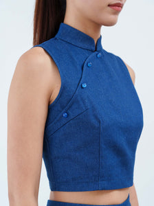 Denim Qipao Top