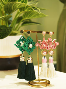 Butterfly Pankou Tassel Earrings