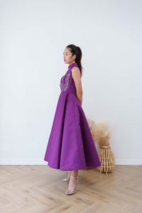 Wisteria Embellished Princess Midi Qipao