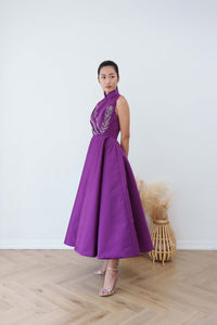 Wisteria Embellished Princess Midi Qipao