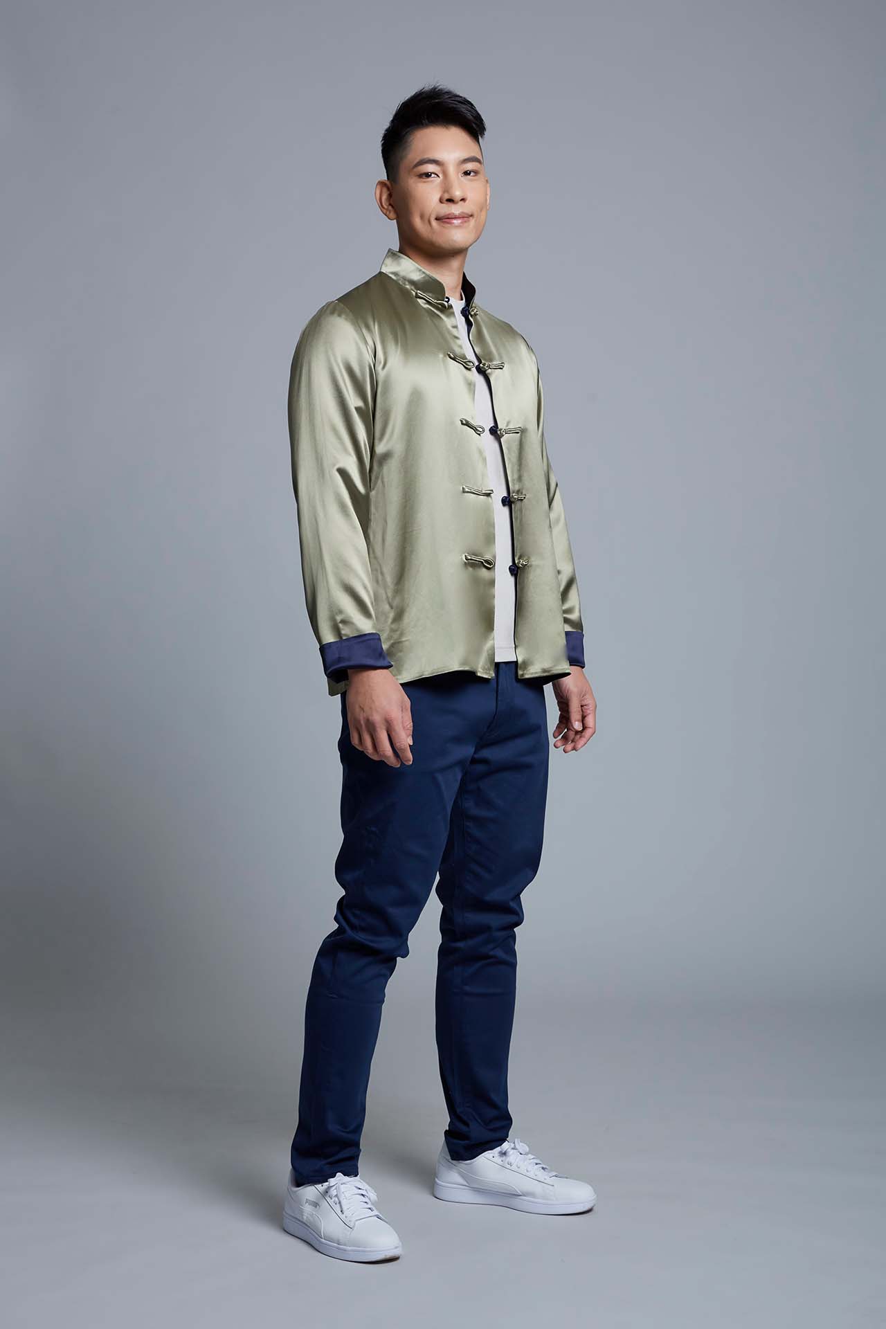 Men's Reversible Tang Jacket (Dark Olive/ Navy)