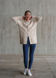 Cable Knit Tang Jacket (Ivory White)